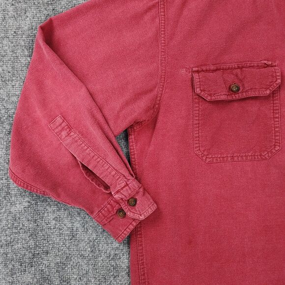 Levis Shirt Mens Medium Red Chamois Workshirt Long Sleeve Button Up Chore Casual - Picture 9 of 16